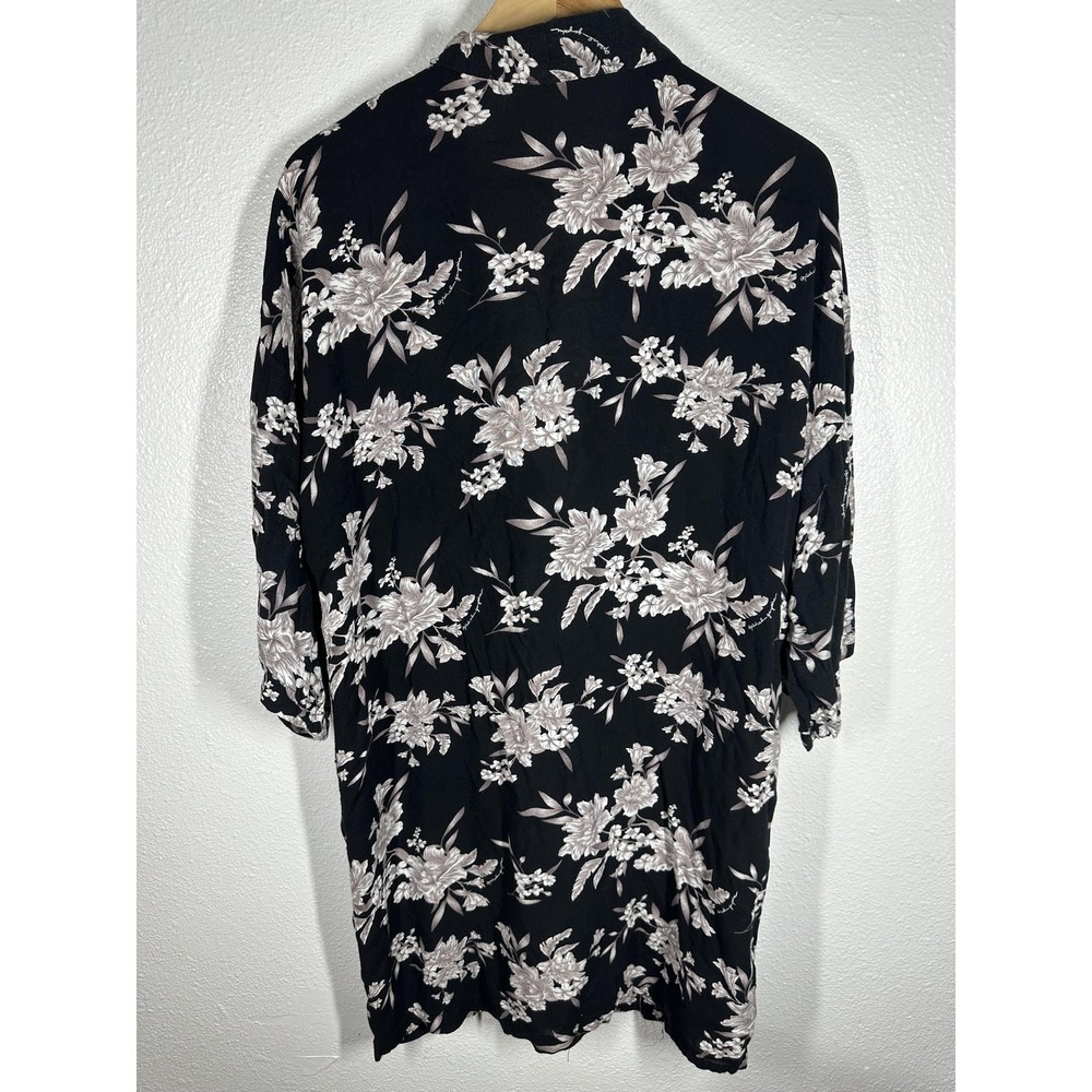 Spiritual Gangster Kimono Blouse Womens S/M Black Floral Tie Waist 3/4 Sleeve - Picture 2 of 10